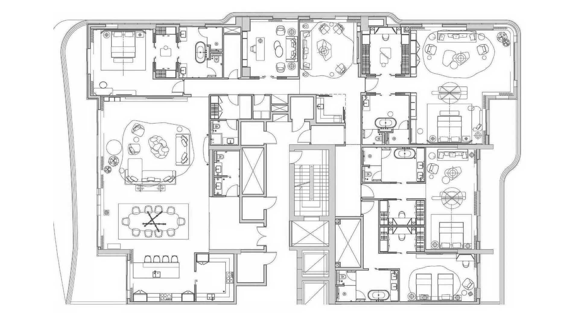 Apartment floor plan, 4 bedrooms in Sofitel Residences No. 11009