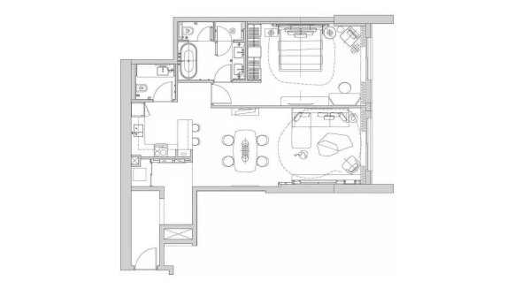 Apartment floor plan, 2 bedrooms in Sofitel Residences No. 11007 (2D)