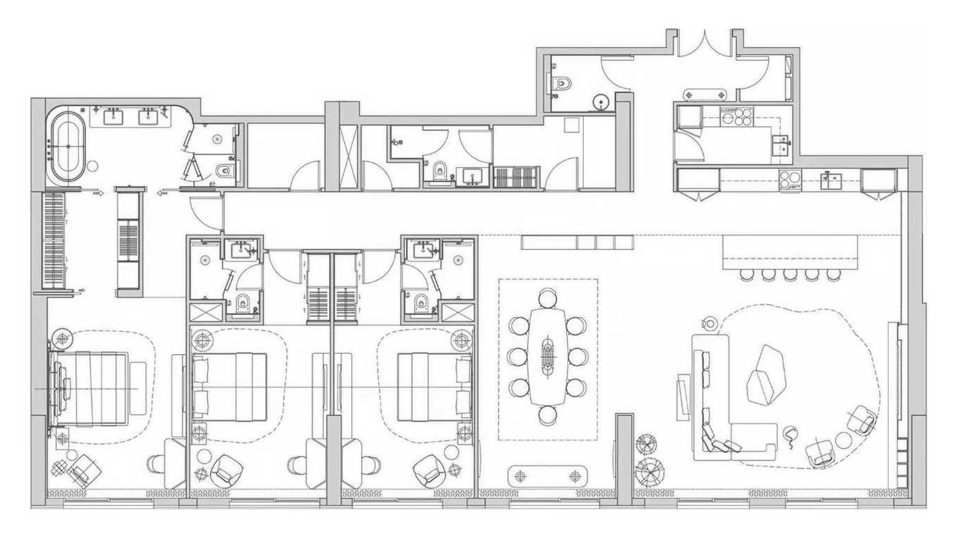 Apartment floor plan, 3 bedrooms in Sofitel Residences No. 11008