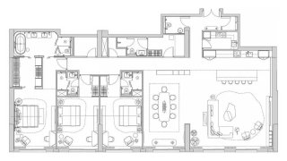 Apartment floor plan, 3 bedrooms in Sofitel Residences No. 11008